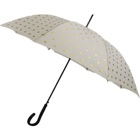 Parapluie Pierre Cardin ivoire a pois or