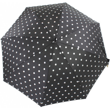 Parapluie Pierre Cardin noir à pois argents