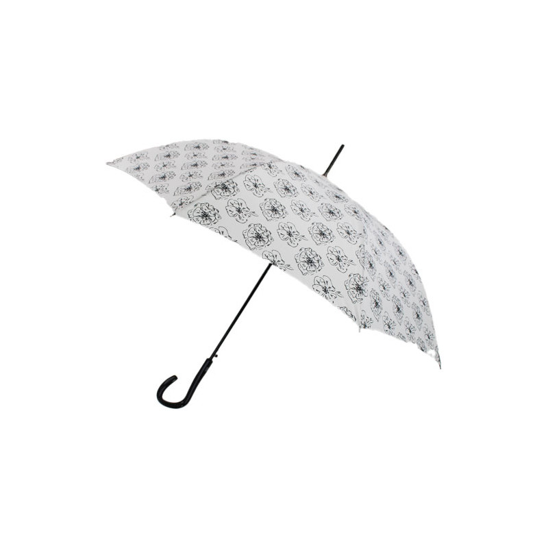 Parapluie black & white flower Pierre Cardin