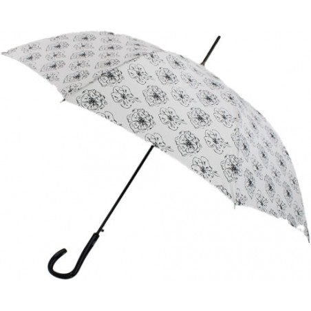 Parapluie black & white flower Pierre Cardin