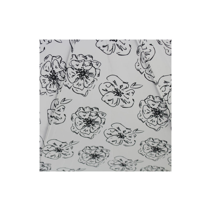 Parapluie black & white flower Pierre Cardin