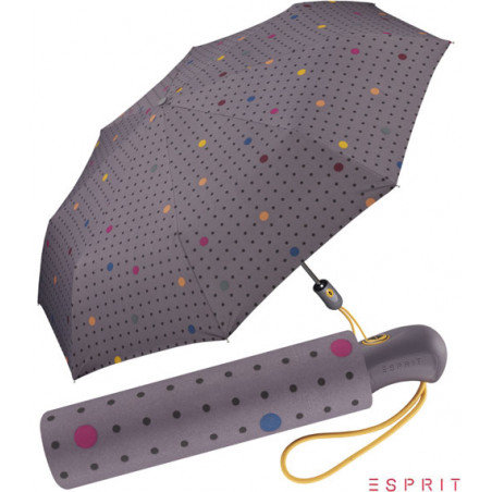 Parapluie pliant Esprit gris taupe pois multicolores