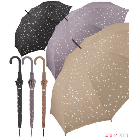 Parapluie canne Esprit stars fond gris