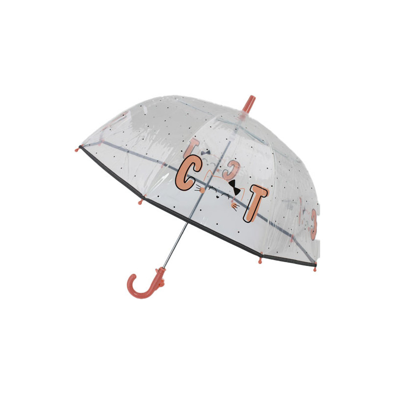 Parapluie enfant transparent tête de chat