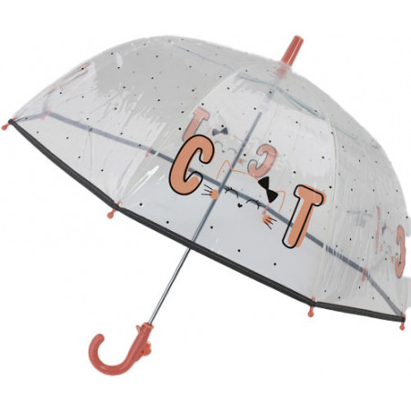 Parapluie enfant transparent tête de chat