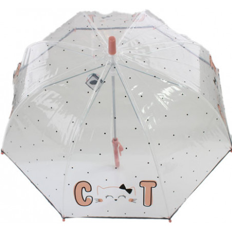 Parapluie enfant transparent tête de chat