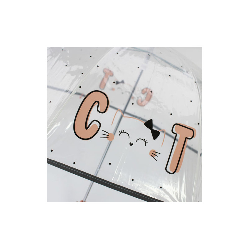 Parapluie enfant transparent tête de chat
