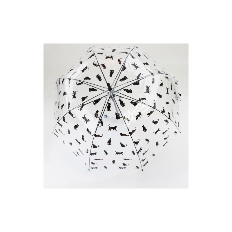 Parapluie cloche transparent chats