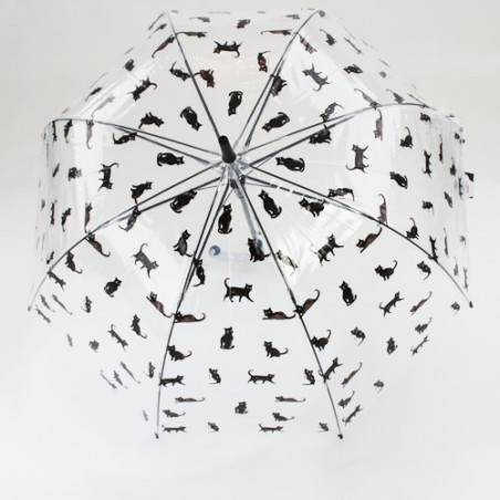 Parapluie cloche transparent chats