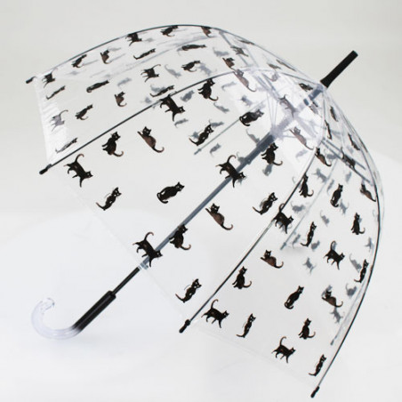 Parapluie cloche transparent chats