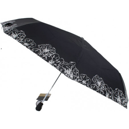 Parapluie pliant ouverture et fermeture automatique noir et blanc Pierre Cardin