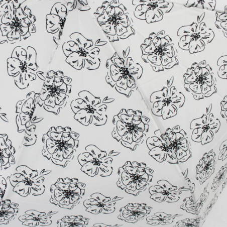Parapluie pliant black & white flower Pierre Cardin