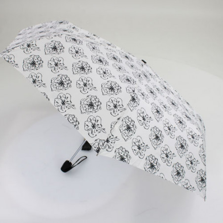 Parapluie pliant black & white flower Pierre Cardin