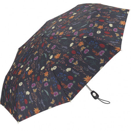 Parapluie pliant Pierre Cardin inspiration florale  fonds noir