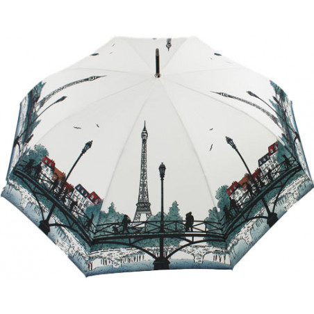 Parapluie long les ponts de Paris ivoire