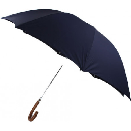 Grand parapluie golf bleu marine poignée canne