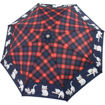 Parapluie pliant chats écossais en bleu