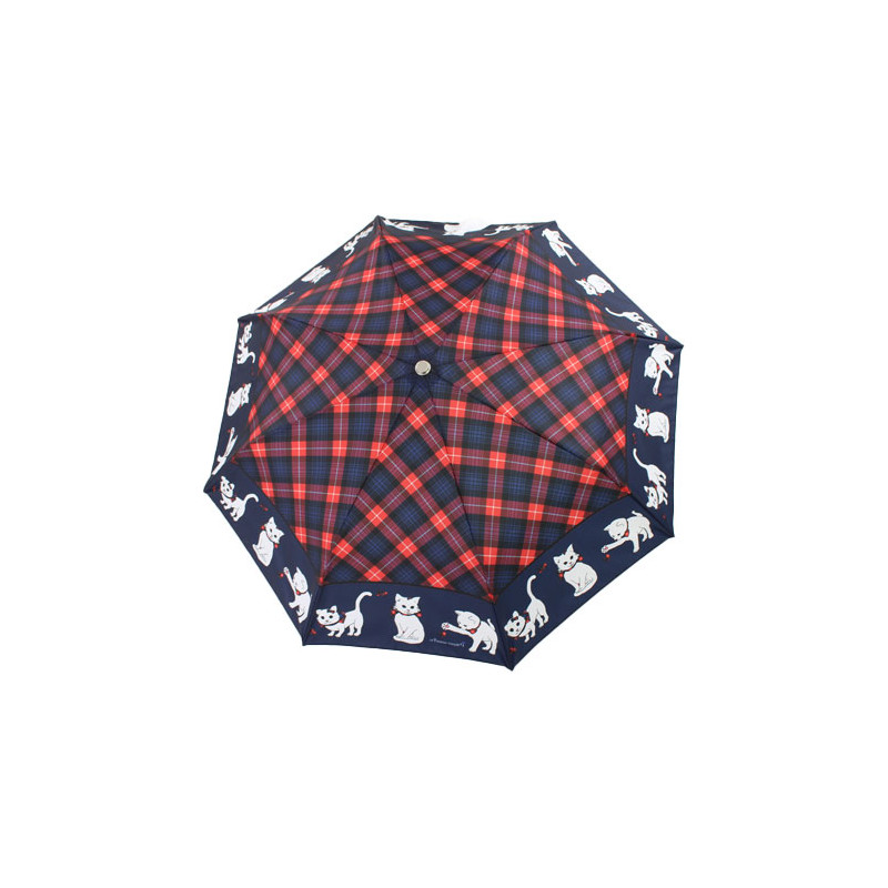 Parapluie pliant chats écossais en bleu
