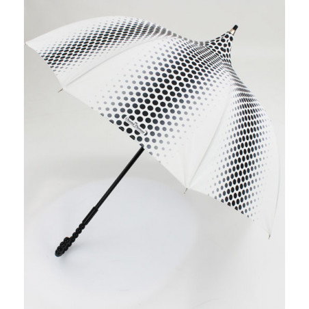 Parapluie pagode Chantal Thomass pointilleuse noir et blanc