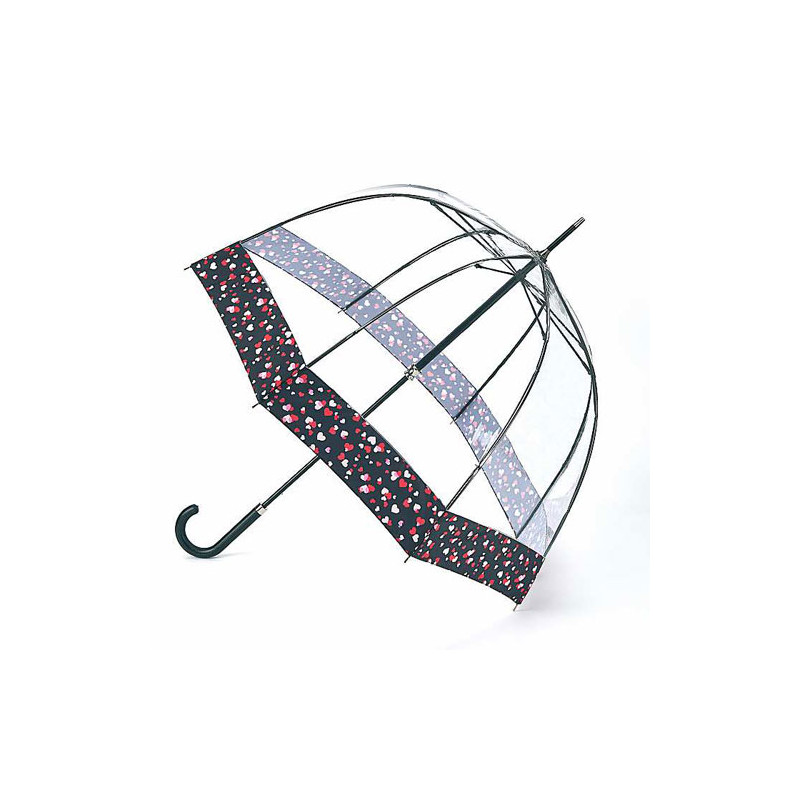 Parapluie luxe transparent cloche bord coeurs