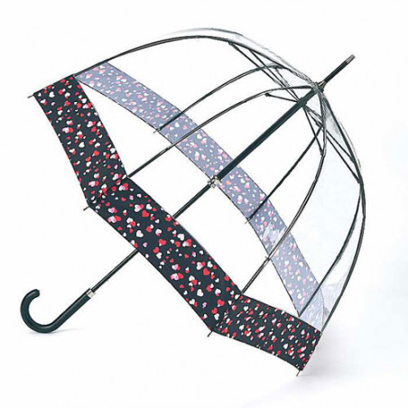 Parapluie luxe transparent cloche bord coeurs