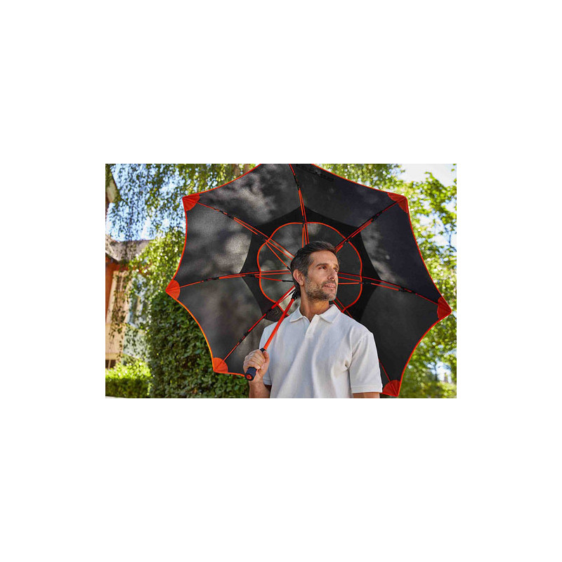 Grand parapluie golf anti vent Titan noir Fulton