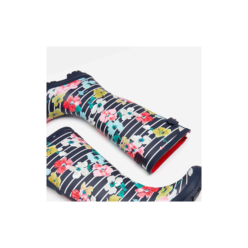 Bottes de pluie rayées et fleurs