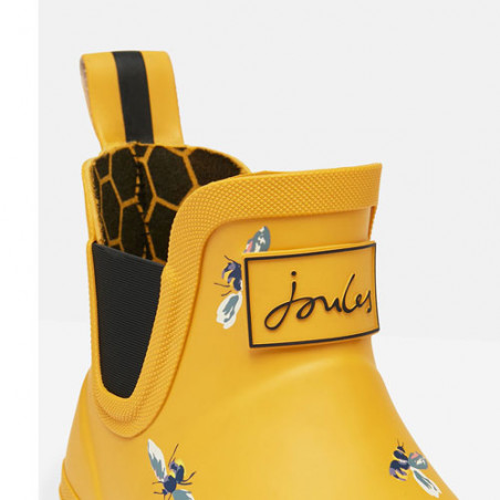 Bottines de pluie femme en jaune motif abeilles