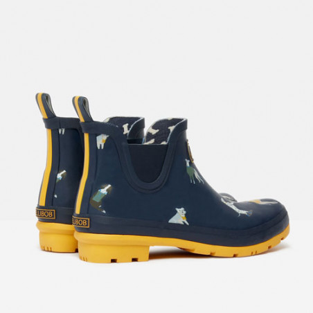 Bottines de pluie femme bleu marine motif chiens