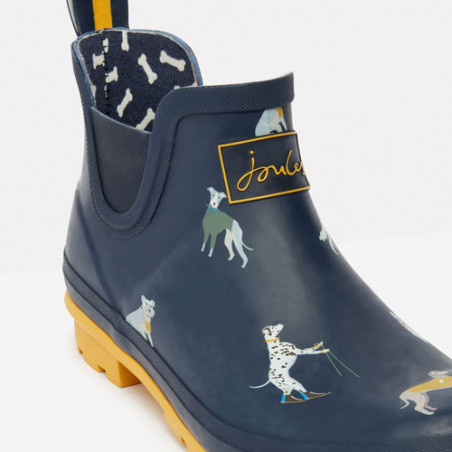 Bottines de pluie femme bleu marine motif chiens