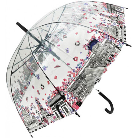 Parapluie transparent cloche Paris au Printemps
