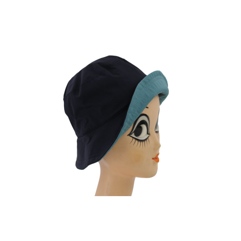 Chapeau de pluie marine revers bleu givré