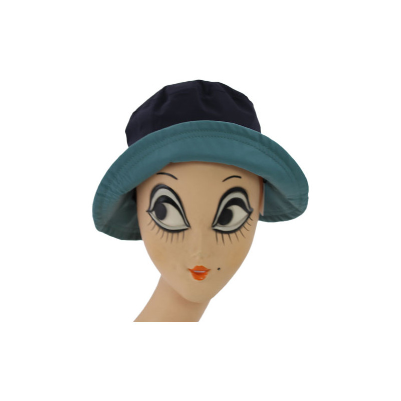 Chapeau de pluie marine revers bleu givré