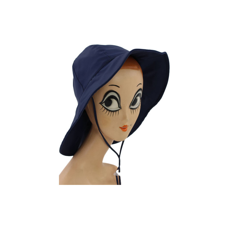 Chapeau de pluie bleu marine large revers Chapeau de pluie bleu marine large revers