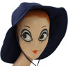 Chapeau de pluie bleu marine large revers
