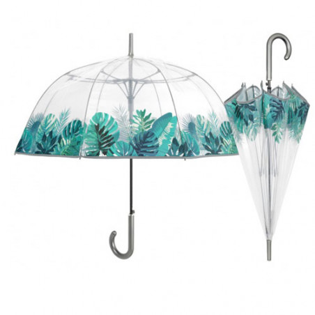 Parapluie cloche transparent feuillage