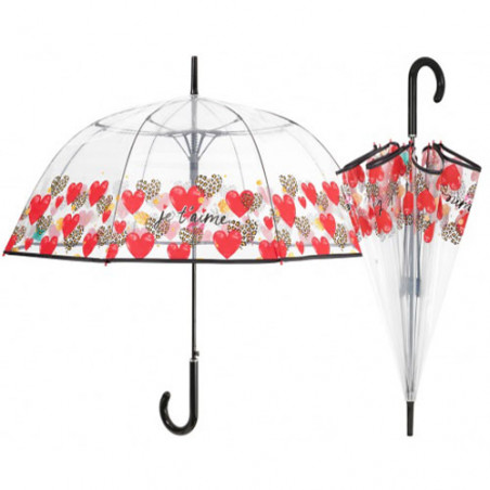 Parapluie cloche transparent je t'aime