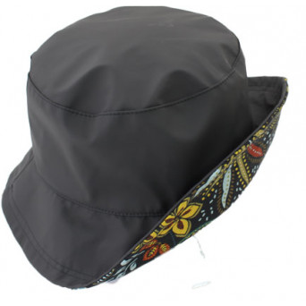 Chapeau de pluie  gris carbone revers motif floral