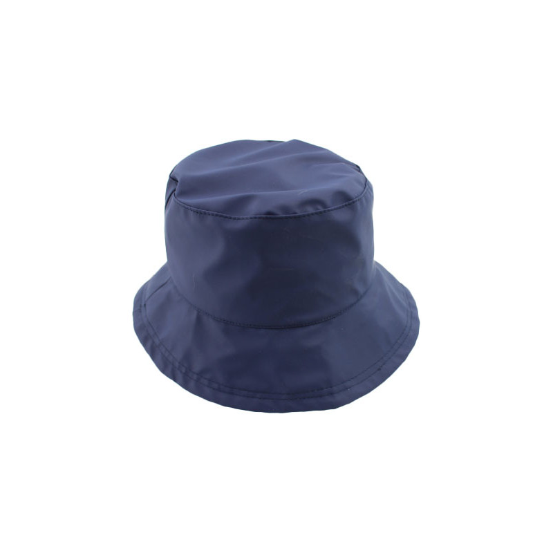Chapeau de pluie bleu revers motif floral