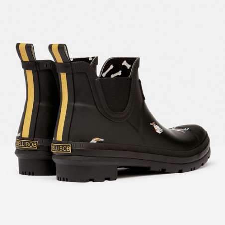 Bottines de pluie noires femme motif chiens