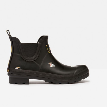 Bottines de pluie noires femme motif chiens