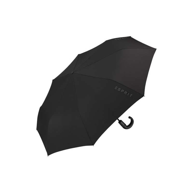 Parapluie pliable noir Esprit poignée noire courbe