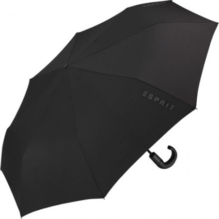 Parapluie pliable noir Esprit poignée noire courbe