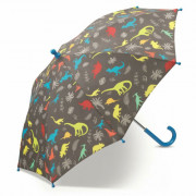 Drizzles Parapluie dôme 3D pour enfant avec poignée courbée, Dinosaure
