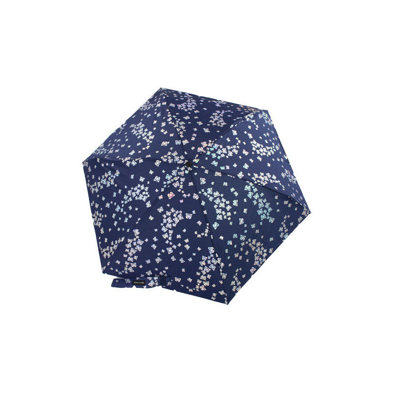 Mini parapluie pliant Pierre Cardin papillons argent effet métallique