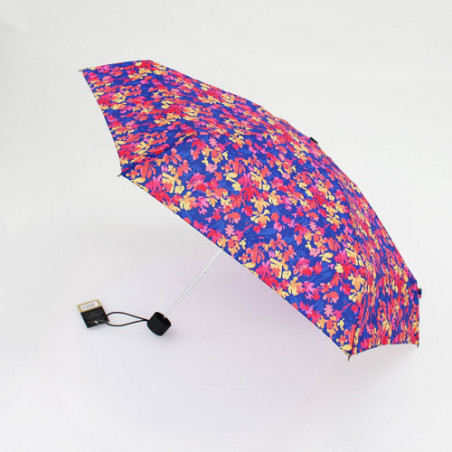 Mini parapluie pliant bleu Pierre Cardin feuilles printanières