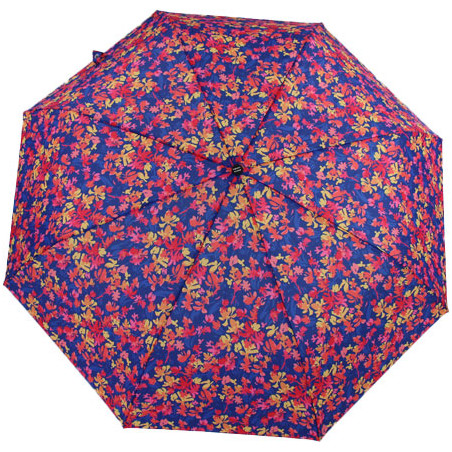 Parapluie pliant bleu Pierre Cardin feuilles printanières