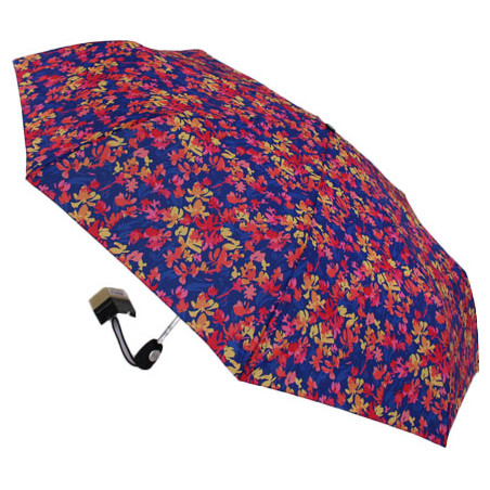 Parapluie pliant bleu Pierre Cardin feuilles printanières