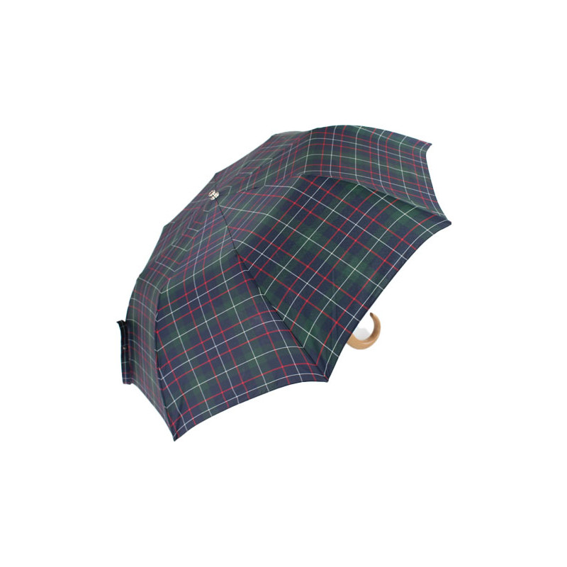 Parapluie pliant écossais vert fabrication française