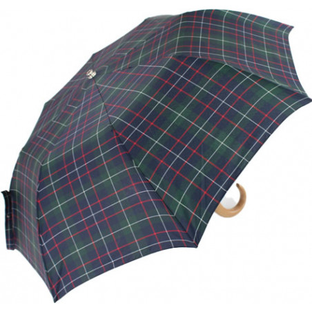 Parapluie pliant écossais vert fabrication française